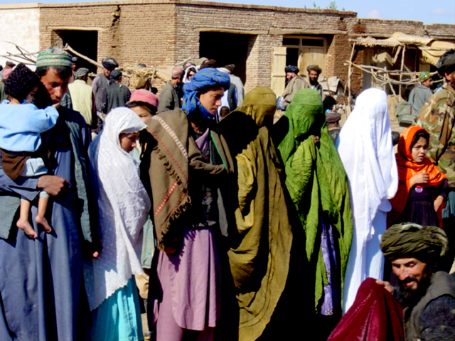 Women in Burkas Shopping in Market